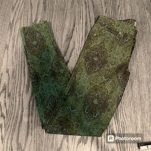 PAIGE Women’s Green Paisley Verdugo Ultra Skinny Jeans - Size 24